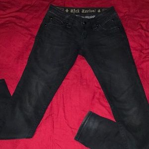 Black rock revival jeans